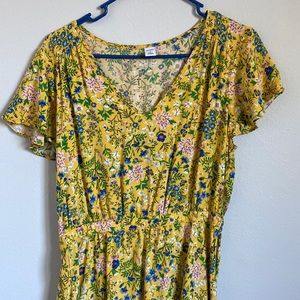 Yellow floral dress old navy